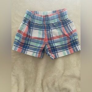 Carter's Madras Baby Boy Plaid Pull-On Shorts – 9mos– Blue/Red/Green EUC